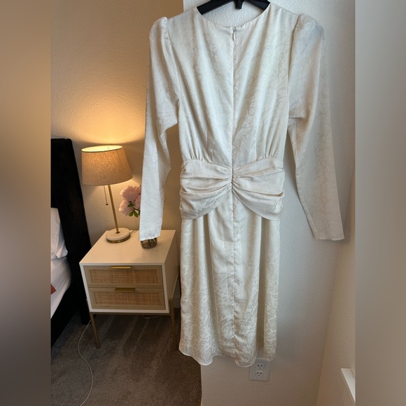 LPA Jacquard Satin Dress in Ivory - Picture 3 of 6